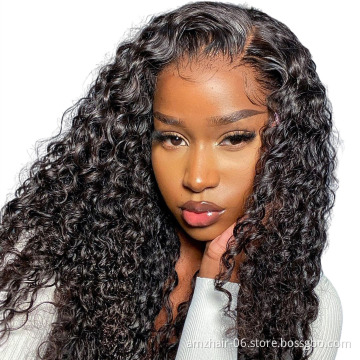 Wholesale  Kinky Curly Raw Brazilian Virgin Human Hair Lace Front Wigs For Black Women Cheap Hd Full Lace Frontal Closure Wig